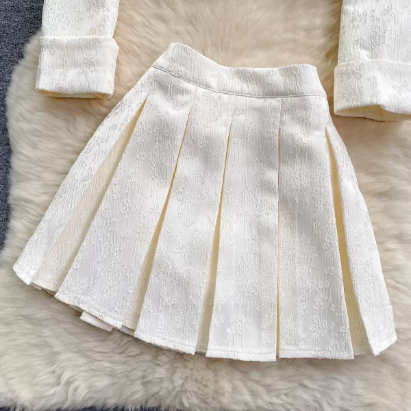 LE2079 Women's Retro Cheongsam Blouse Short Matching Age Reduction Pleated Skirt National Style Two Sets - Image 4