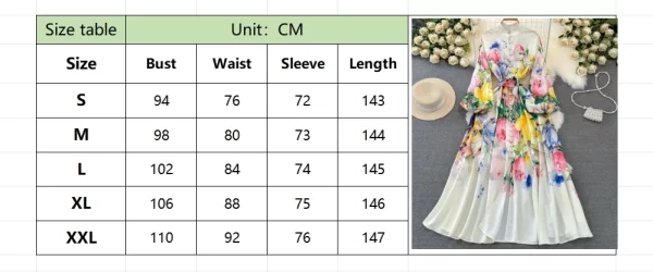 LE1934 2025 Vintage Floral Print Evening Gown Court Style Lantern Long Sleevebelted Single-Breasted A-Line Women Maxi Dress - Image 6