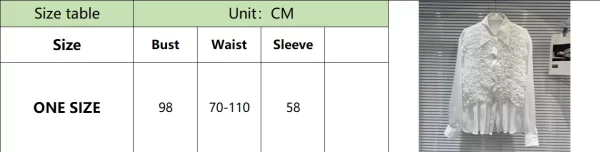 LE2060 New Small Fragrance Gauze Pleated Three-Dimensional Flower Solid Color Chiffon Loose Shirt - Image 6