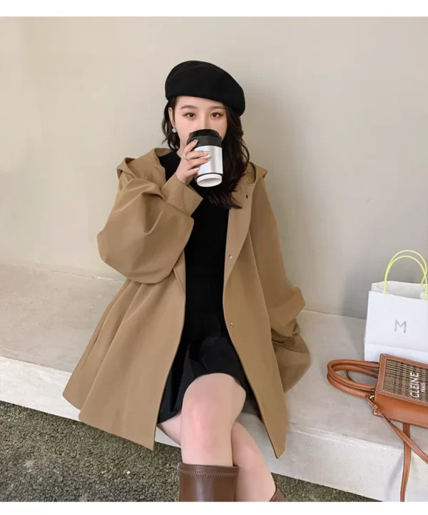LE4574 Early Spring Loose New in Coats Jackets Temperament Woman Trench Coat - Image 6