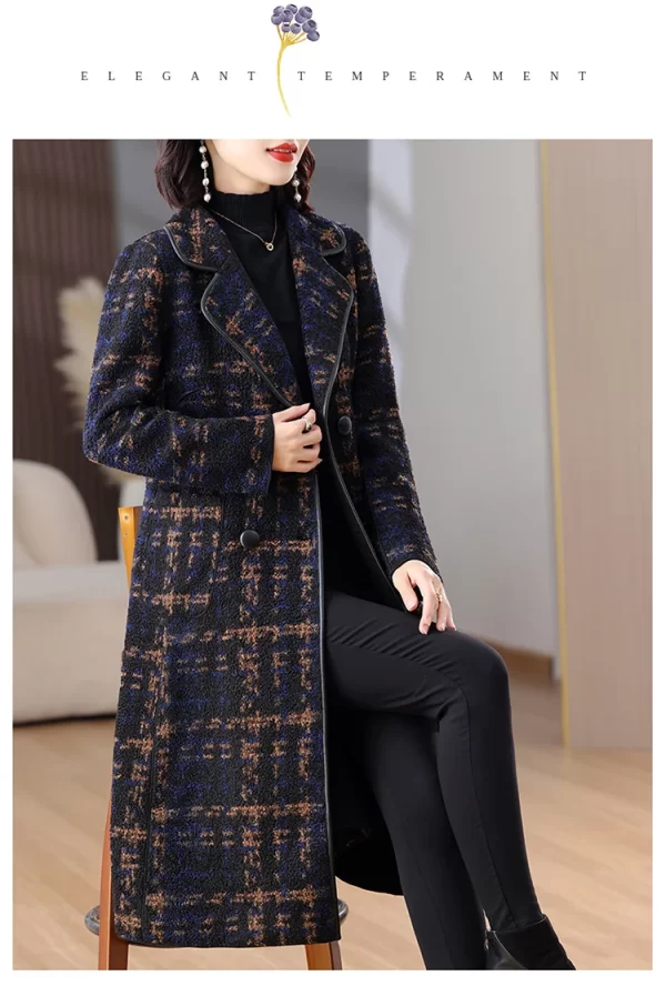 LE4543 Autumn and Winter Woman Trench Coat  New Mid-Length Plus Size Women'S Trench Coat - Image 4