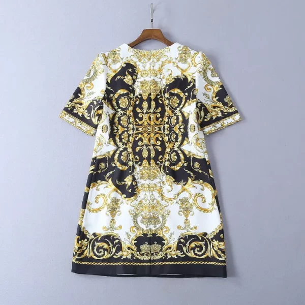 LE1643 Courtly Style Handmade Industry Diamond Sequin Vintage Print Dress Boutique Socialite Party Ladies Boutique Casual Dress - Image 2