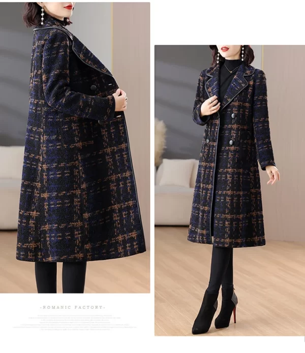 LE4543 Autumn and Winter Woman Trench Coat  New Mid-Length Plus Size Women'S Trench Coat - Image 6