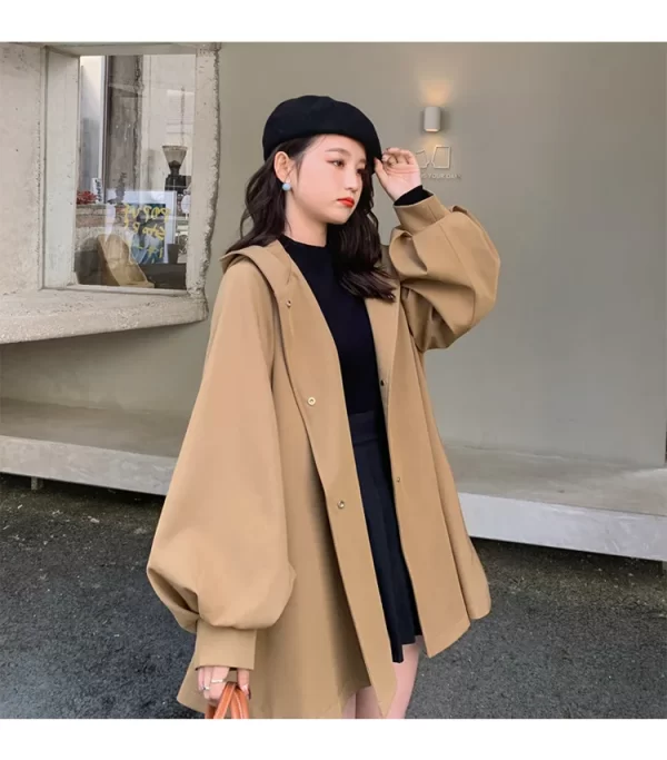 LE4574 Early Spring Loose New in Coats Jackets Temperament Woman Trench Coat - Image 3