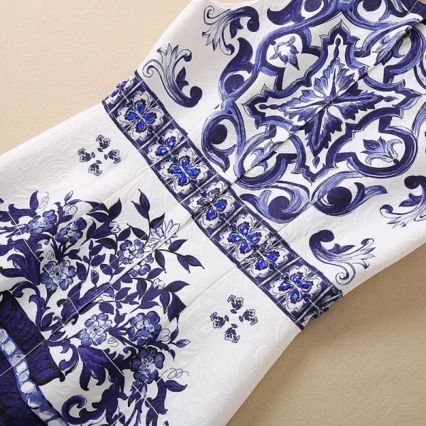 LE1640 High-Quality Handmade Diamonds Mayorika Print Short Women'S Dress 2025 Summer Vintage Fashion Boutique Dress - Image 6