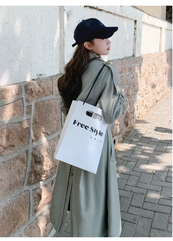 LE4547 Fall Double-Breasted Winter Women'S Jackets 2025 Mid-Length Commuter Trench Coat - Image 2