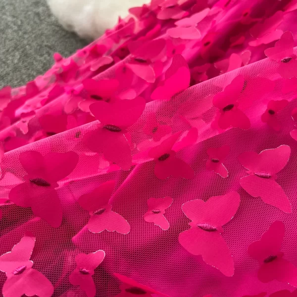 LE2150 High-Grade Sense Three-Dimensional Butterfly Gauze Dress Luxury Cocktail Prom Dress Romantic Strapless Fishtail Dress - Image 5