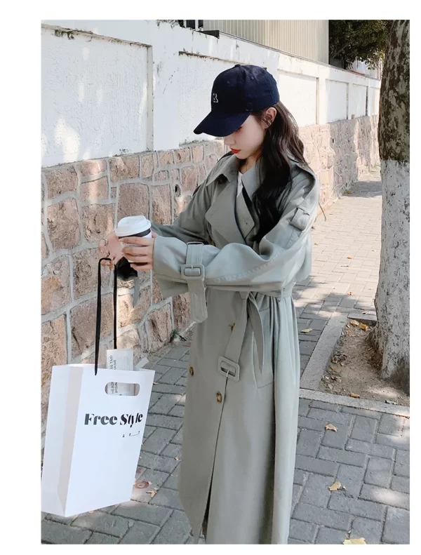 LE4547 Fall Double-Breasted Winter Women'S Jackets 2025 Mid-Length Commuter Trench Coat - Image 5