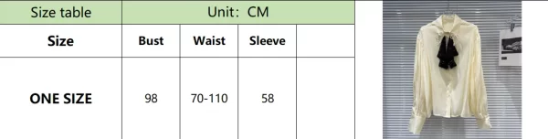 LE2048 New Small Fragrance Style Sequin Pearl Bow Embellished Solid Color Chiffon Shirt - Image 6