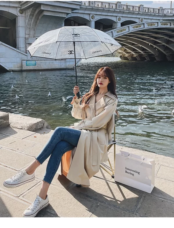 LE4577 Over the Knee Trench Coat Women New Spring Temperament Casual Popular British Wind Outerwears Coat - Image 4