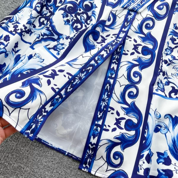 LE1654 Socialite Fashion Celadon Porcelain Printed Skirt Women'S 2025 High Waist Midi Office Party Women'S Dress - Image 5
