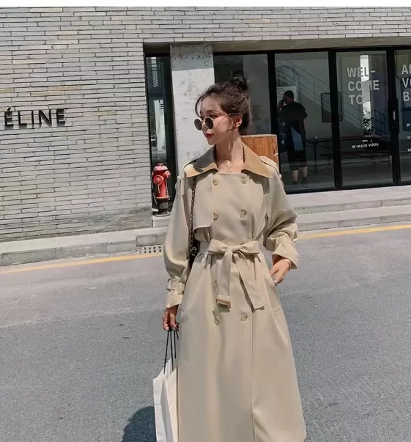 LE4564 Spring New British Style Fall Clothes 2025 Women Casual Goddess Style Over the Knee Autumn Coat - Image 4