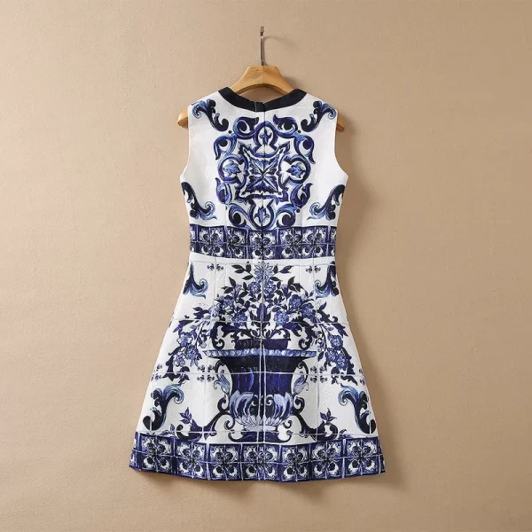 LE1640 High-Quality Handmade Diamonds Mayorika Print Short Women'S Dress 2025 Summer Vintage Fashion Boutique Dress - Image 2