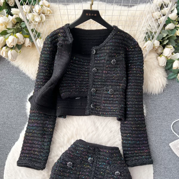 LE2101 Elegant Women'S Office 3-Piece Coat + Strapless Top + Skirt Women'S Set 2025 New Spring Women'S Set - Image 4