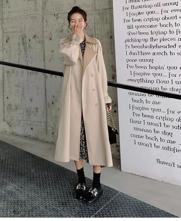 LE4564 Spring New British Style Fall Clothes 2025 Women Casual Goddess Style Over the Knee Autumn Coat - Image 2