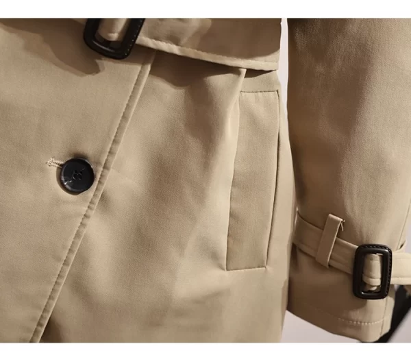 LE1729 Autumn Women Short Trench Coat Casual Streetwear Double Breasted Belt Female Blazer Coats British Wind Loose Fit Outwear - Image 6