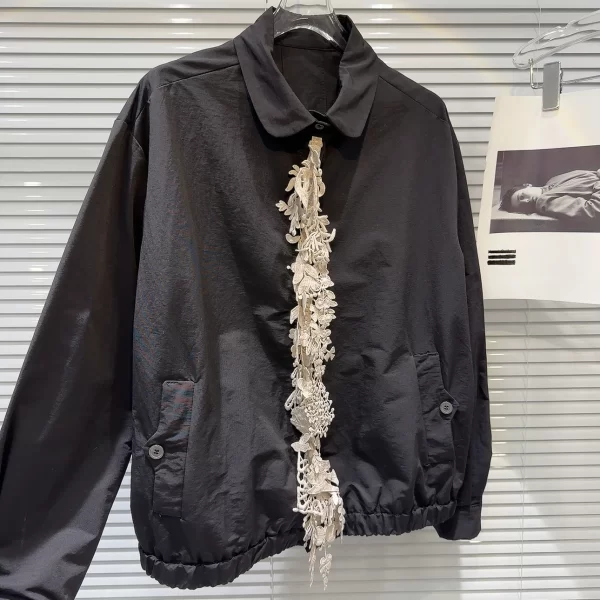 LE2053 New Three-Dimensional Hook Flower Decorative Tie Elastic Thread Waist Shirt Womans Clothing - Image 2