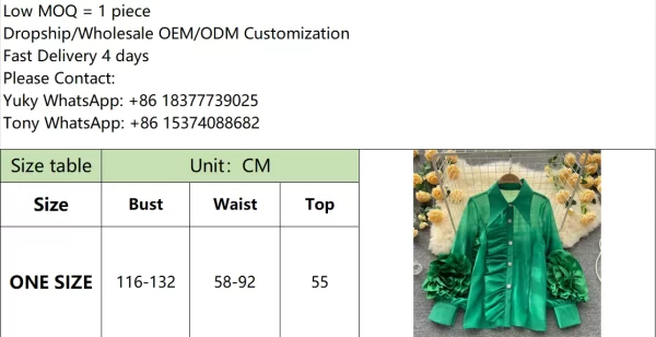 LE4034 New Niche Design Sense Lapel Single Breasted Ruffled Edge Splicing Personality Loose Western Style Shirt Woman - Image 6