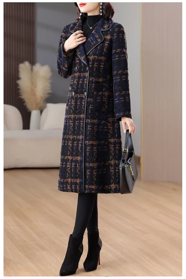 LE4543 Autumn and Winter Woman Trench Coat  New Mid-Length Plus Size Women'S Trench Coat - Image 3