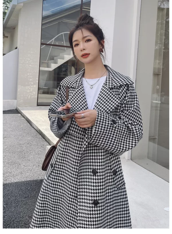 LE4555 Long Coat Trench Coat Women'S Mid-Long Autumn Waist Temperament Senior Casual Popular Coat - Image 2