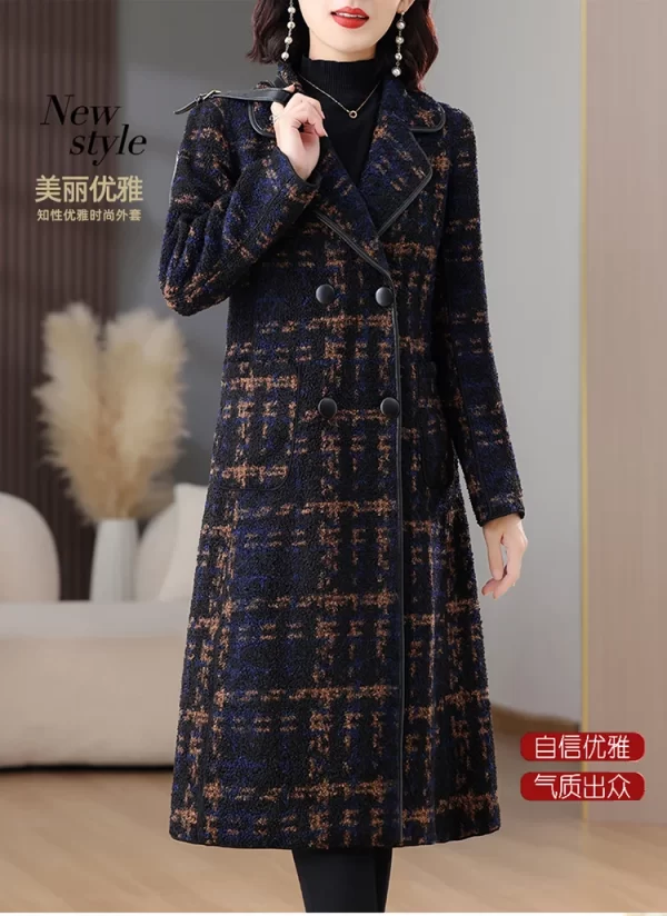 LE4543 Autumn and Winter Woman Trench Coat  New Mid-Length Plus Size Women'S Trench Coat - Image 2