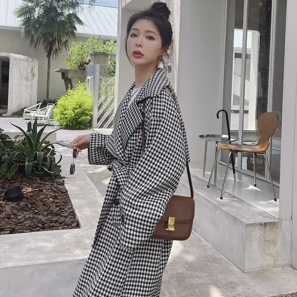 LE4555 Long Coat Trench Coat Women'S Mid-Long Autumn Waist Temperament Senior Casual Popular Coat