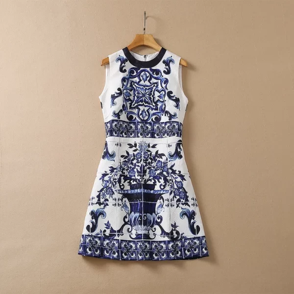 LE1640 High-Quality Handmade Diamonds Mayorika Print Short Women'S Dress 2025 Summer Vintage Fashion Boutique Dress
