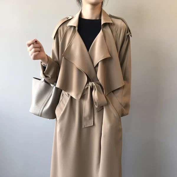 LE4539 Spring New Fashion Coats for Woman Temperament Long Trench Coat Woman Retro British Style Loose Coat Woman - Image 4