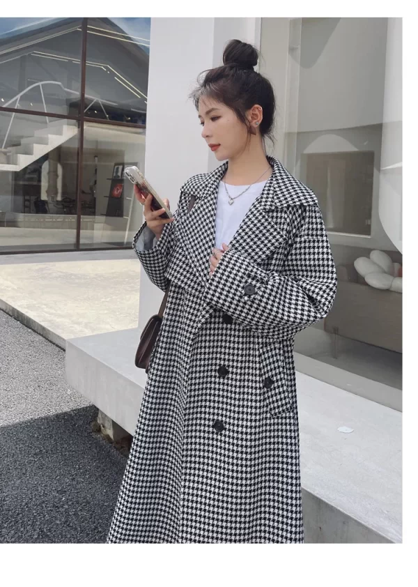 LE4555 Long Coat Trench Coat Women'S Mid-Long Autumn Waist Temperament Senior Casual Popular Coat - Image 3