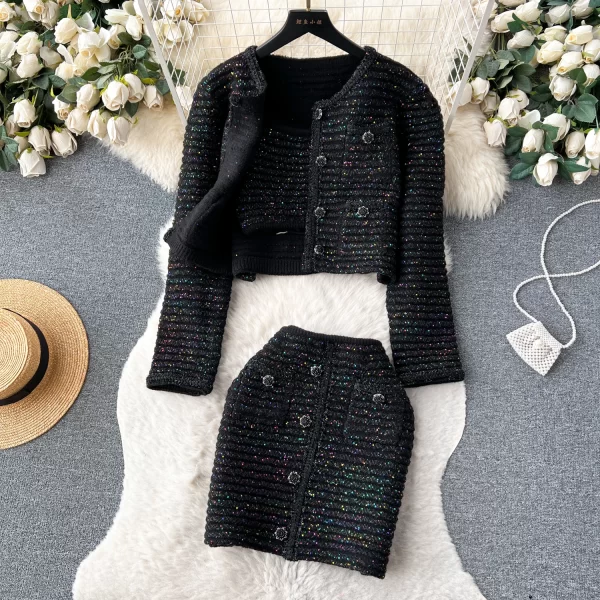 LE2101 Elegant Women'S Office 3-Piece Coat + Strapless Top + Skirt Women'S Set 2025 New Spring Women'S Set - Image 5