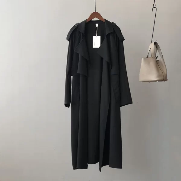LE4539 Spring New Fashion Coats for Woman Temperament Long Trench Coat Woman Retro British Style Loose Coat Woman - Image 2