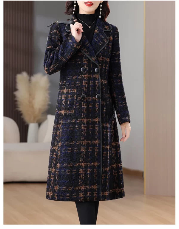 LE4543 Autumn and Winter Woman Trench Coat  New Mid-Length Plus Size Women'S Trench Coat